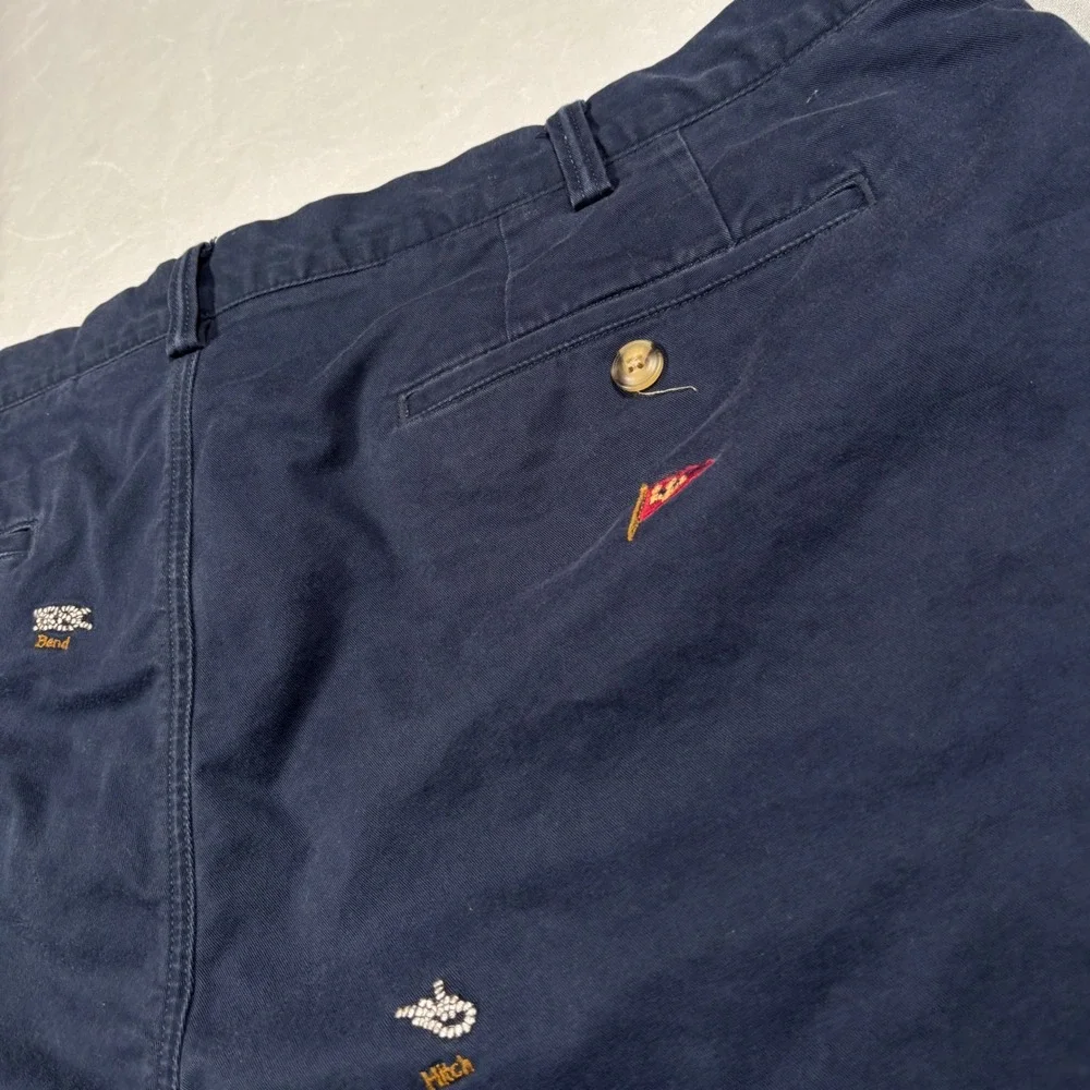 Polo Ralph Lauren Shorts Mens 40 Navy Nautical Embroidered Sailing Chino Stretch